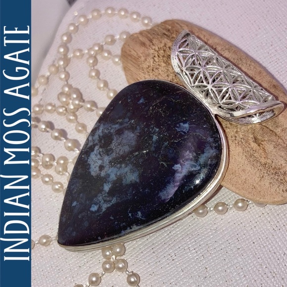 Indian Moss Agate Gemstone Handmade Pendant - Picture 7 of 7